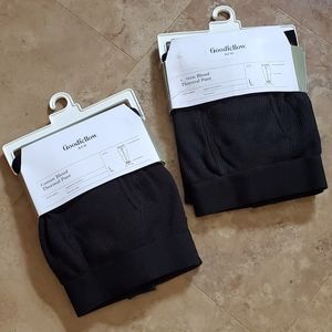 2Pks Black Cotton Thermal Pants